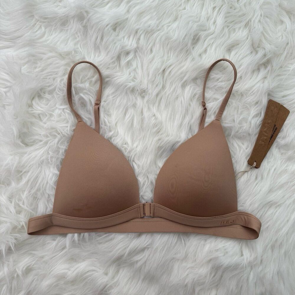 Skims Wireless Form Triangle Front Close Super PushUp Bra Clay Size 34A